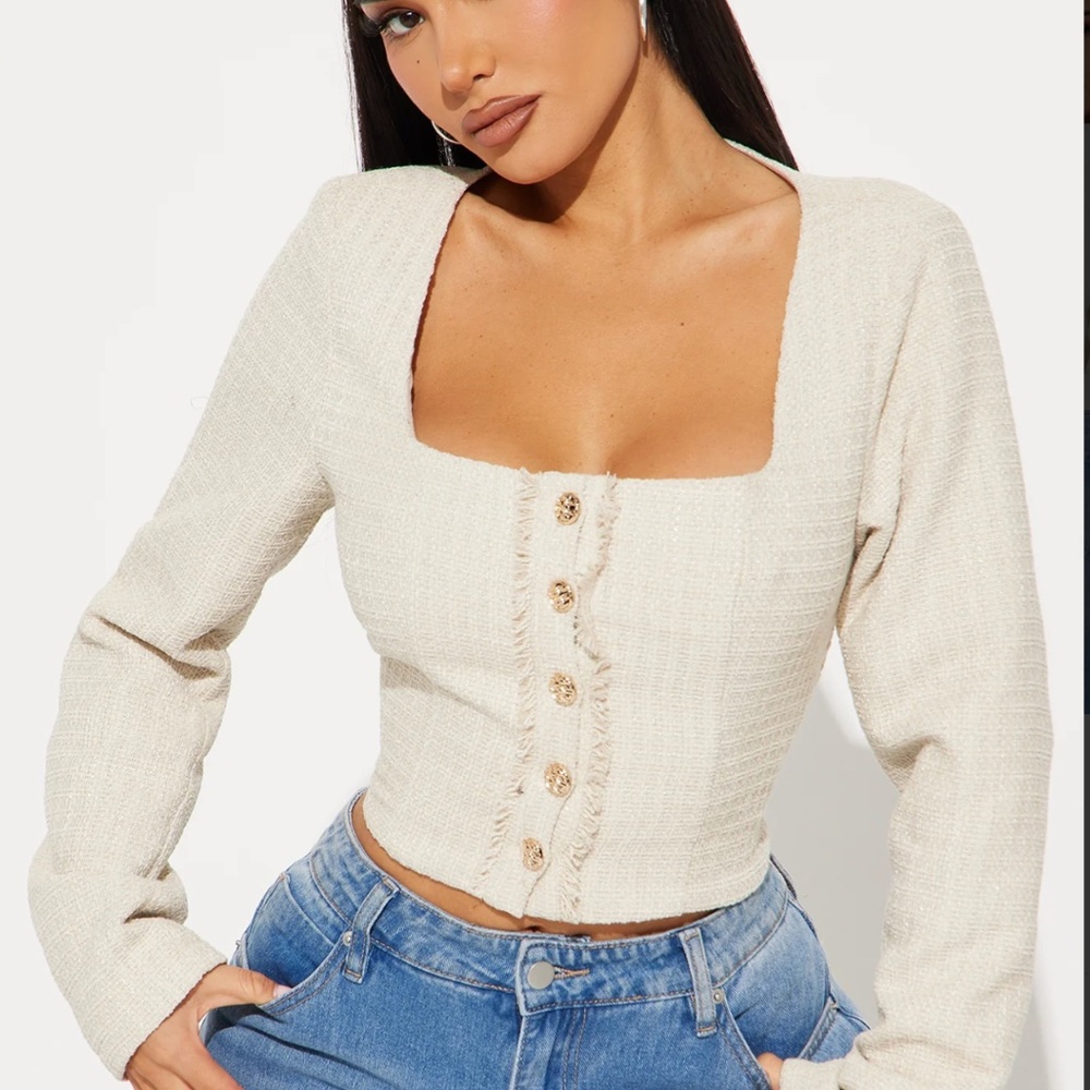 NWT Upscale Tweed Top